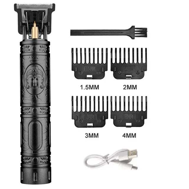Vintage Men's Electric Hair Clipper Rechargeable Beard Trimmer with Foot Hair Trimmer Kit USB Fast Charging Hair Clipper