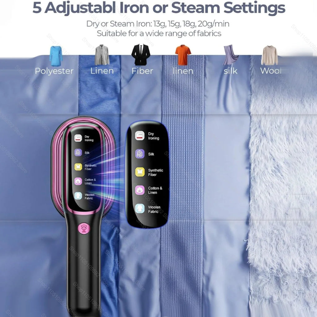Mini Ferro a Vapor Portátil Dobrável – Passa a Ferro Vertical e Horizontal para Viagens e Casa
