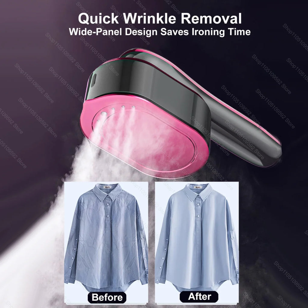 Mini Ferro a Vapor Portátil Dobrável – Passa a Ferro Vertical e Horizontal para Viagens e Casa